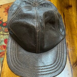 Adventure Bound Leather Hat Adjustable Strapback Baseball Cap Y2K 90s 6 Panel